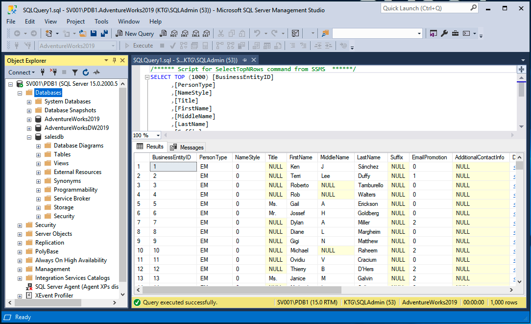 Sql management studio