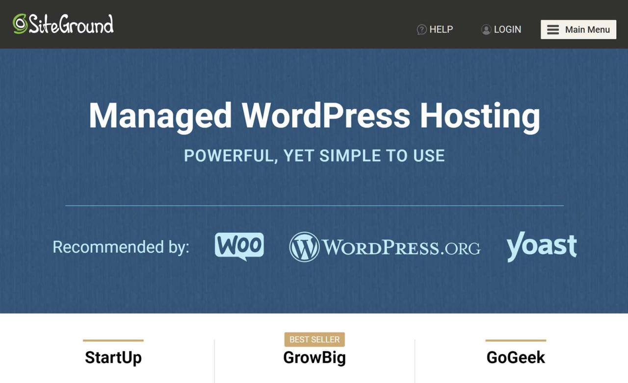 Siteground wordpress hosting