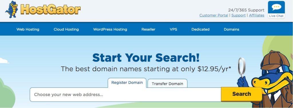 Hostgator domain search