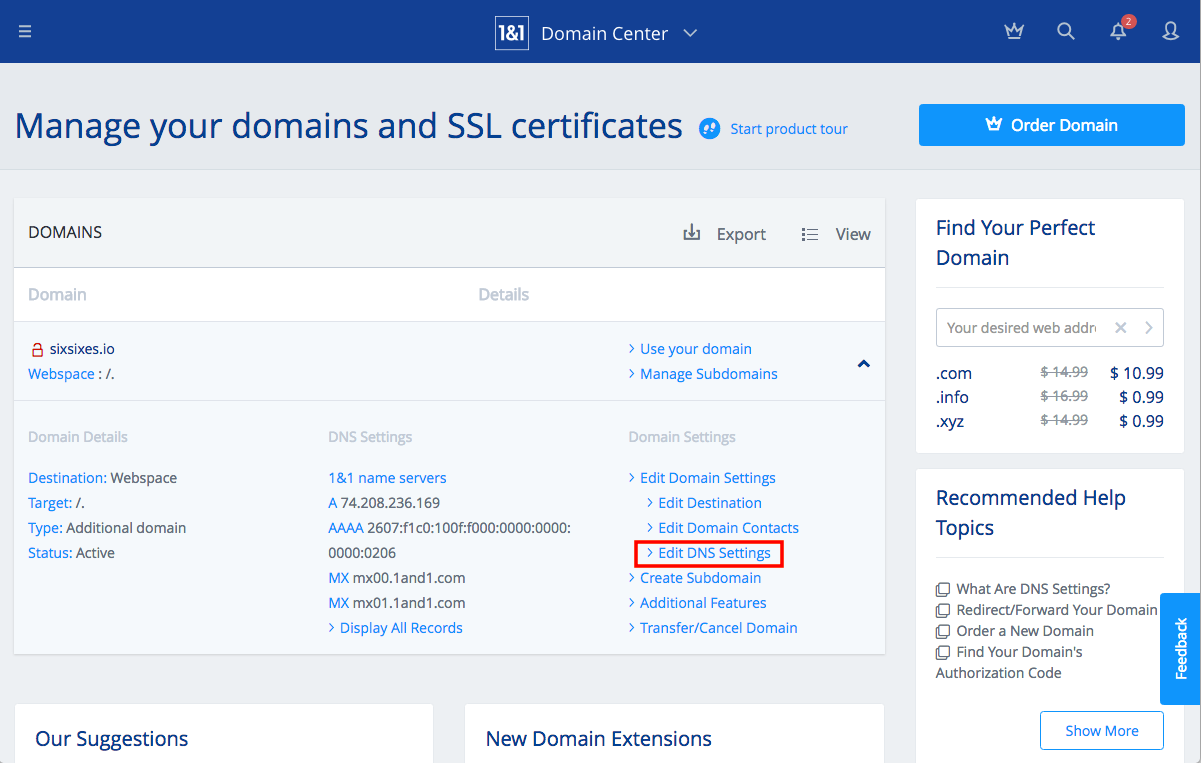 1and1 domains