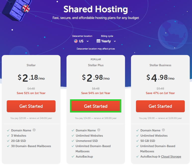 Name cheap hosting