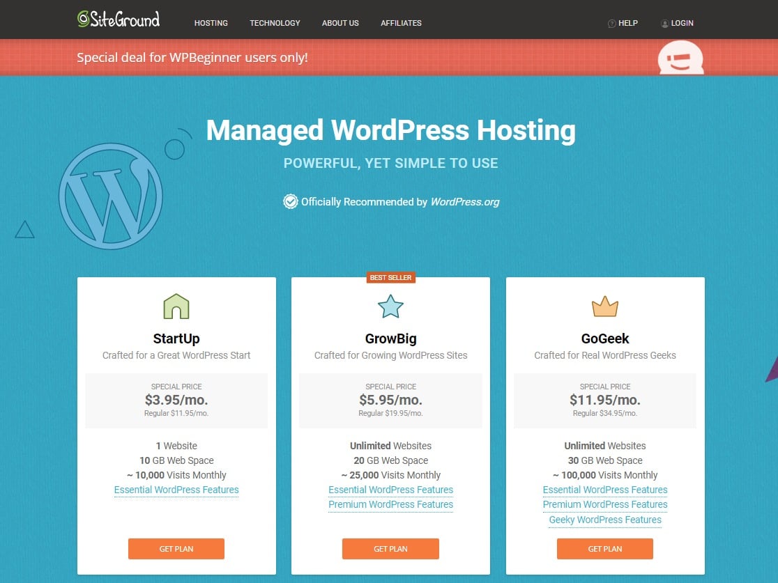 Wordpress recommended hosts